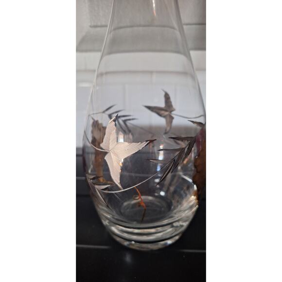 Vintage Hand-Painted Glass Decanter with Grapes Design w/ Stopper- Mint - Picture 6 of 7